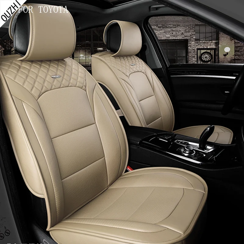 

waterproof pu leather car seat covers for toyota corolla camry rav4 prius toyota avensis c-hr front rear full universal car