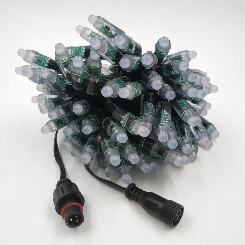 1000 шт. DC12V 100 узлов/шнур 18awg WS2811 пуля светодиодный пиксель черный провод ip68 С 13 5 мм/18