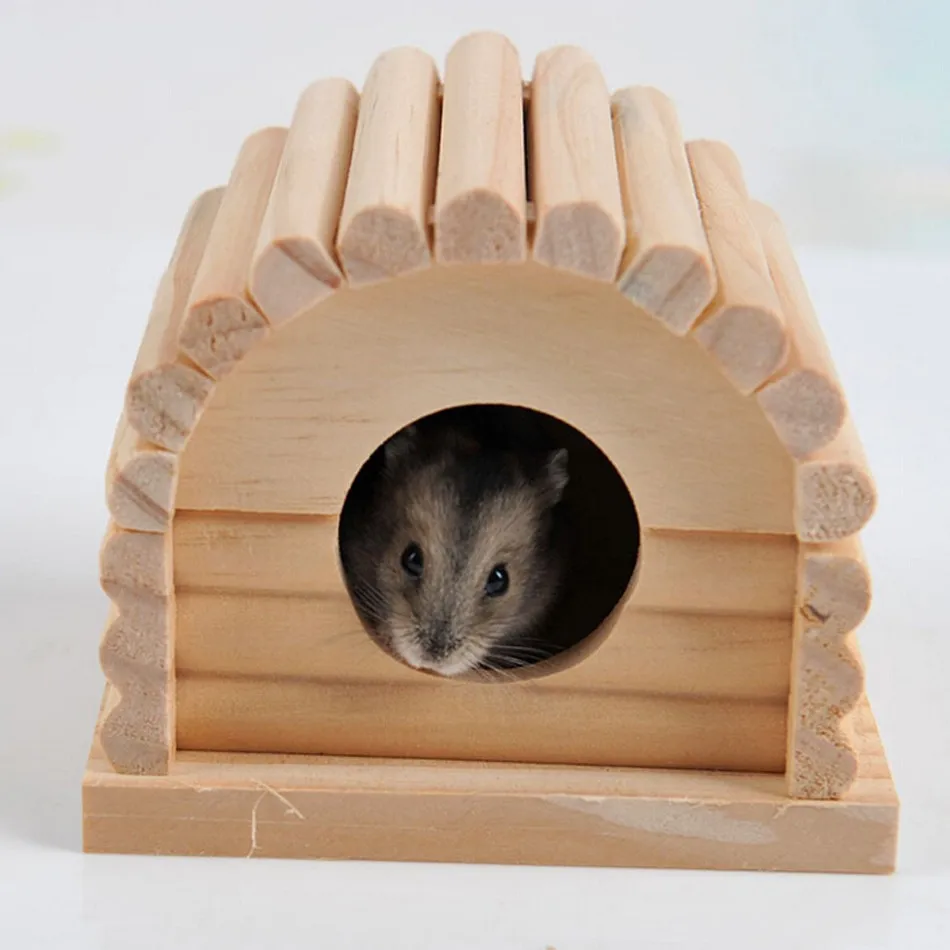 Pet Bird Hamster Ferret Rat Squirrel Wood Hanging Cage Nest House Toys Outdoor ✅ 