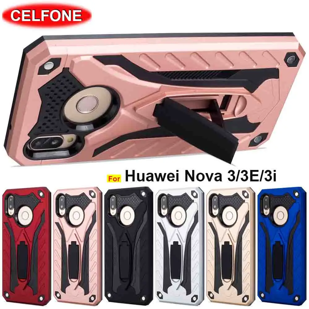 

Shockproof cover for Huawei Nova 3 4 case Silicone soft TPU PC 2in1 kickstand Armor case for Huawei Nova 3i 3e P20 P30 Pro case