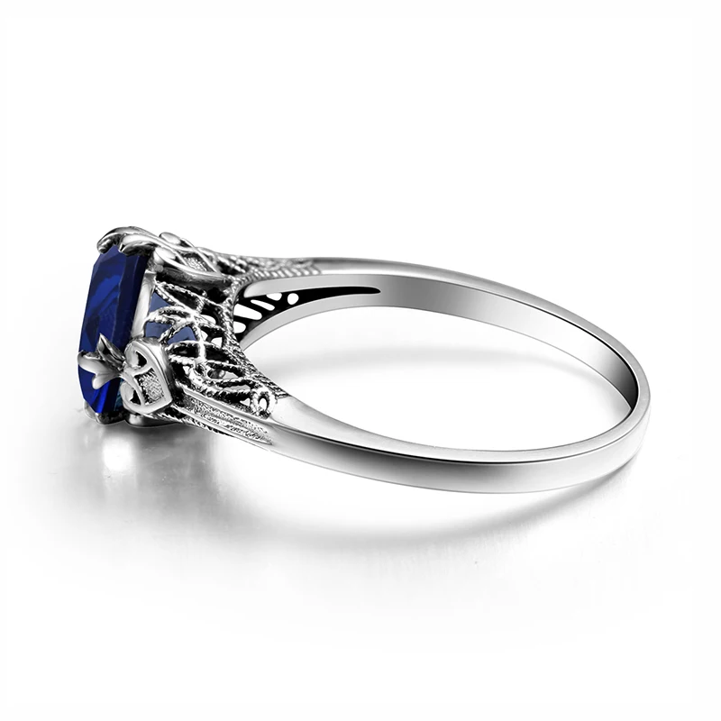 Szjinao Clover Solid 925 Sterling Silver Rings for Women Famous Brand Women Sapphire Rings Cushion Bulgaria Jewelry