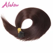 Alishow предварительно скрепленные волосы удлинение волосы не имеющие повреждения кутикулы прически Silky Straight, 16 дюймов 100g I накладные человеческие волосы, 1 г/пряди кератиновые человеческие волосы