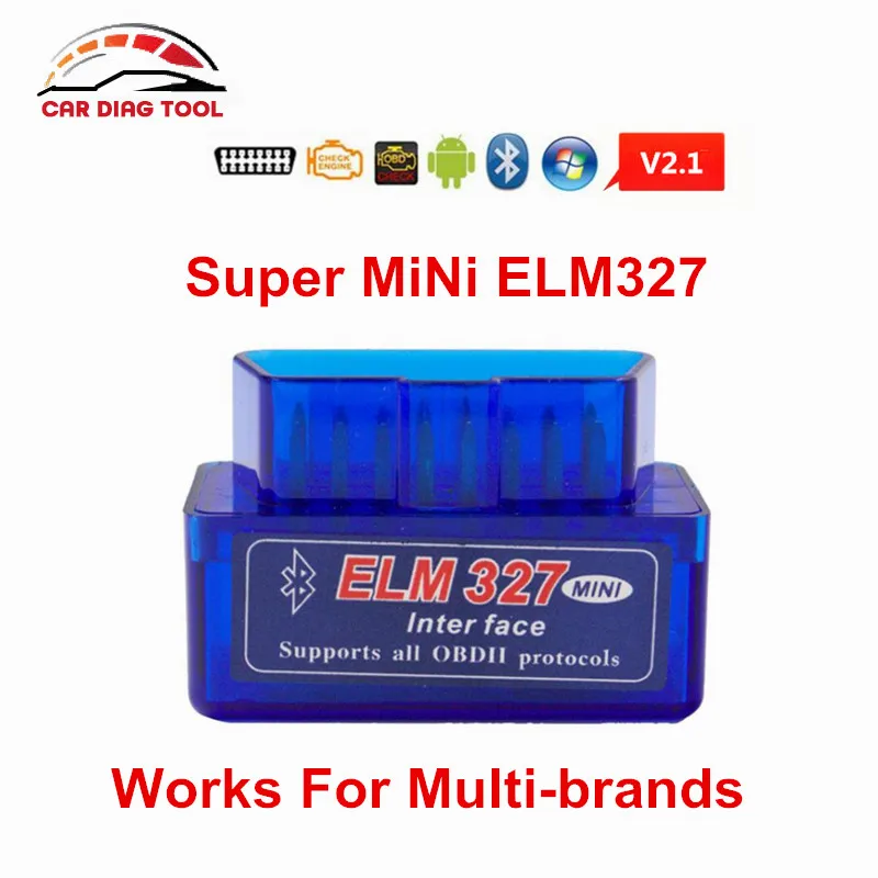 Супер V2.1 версия мини ELM327 Bluetooth OBD/OBD2 Беспроводной ELM 327 Работы на Android PC