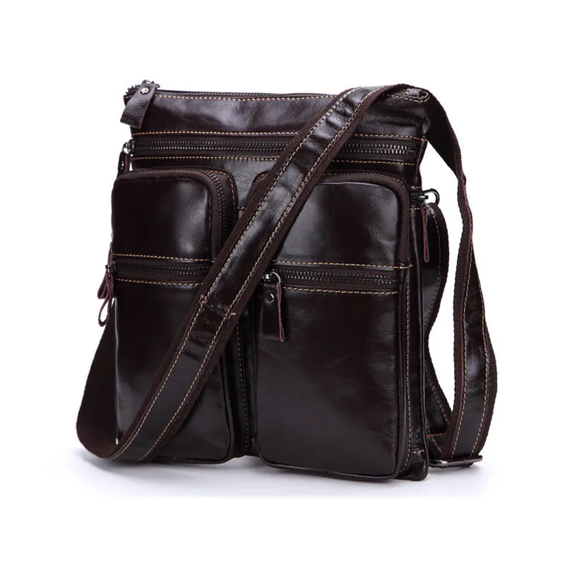 

2017 New Pattern Single Shoulder Package Genuine Leather Multi Pockets Vertical Male Satchel Cowhide Men Bag PR888132