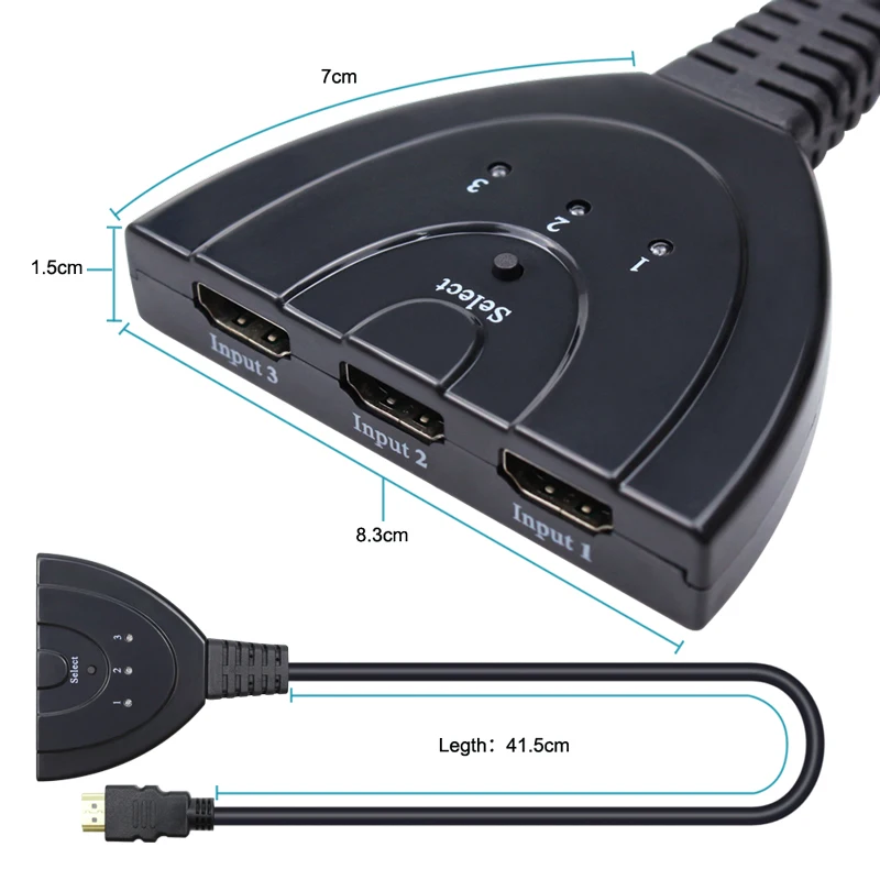 3-Порты и разъёмы HDMI 1,3 1080P Авто переключатель разветвитель для HDTV DVD PS3 PS4 XBox One 360