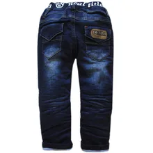 6013 winter kids boys jeans thick boys pants warm trousers new 2017 children’s fashion clothing navy blue nice