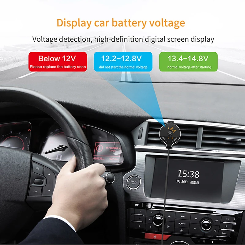 Nulaxy Wireless FM Transmitter Bluetooth Car Kit Car MP3 Player With LCD Display USB Charger Support TF Card For iPhone&Android