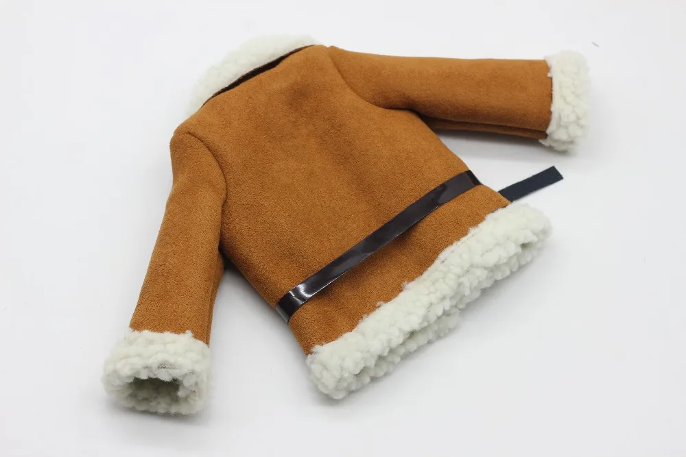 Fashion Brown Dolls Clothes Woolen coat + Belt for 18" 45CM Girl Doll Coat as for 43cm baby dolls Clothes