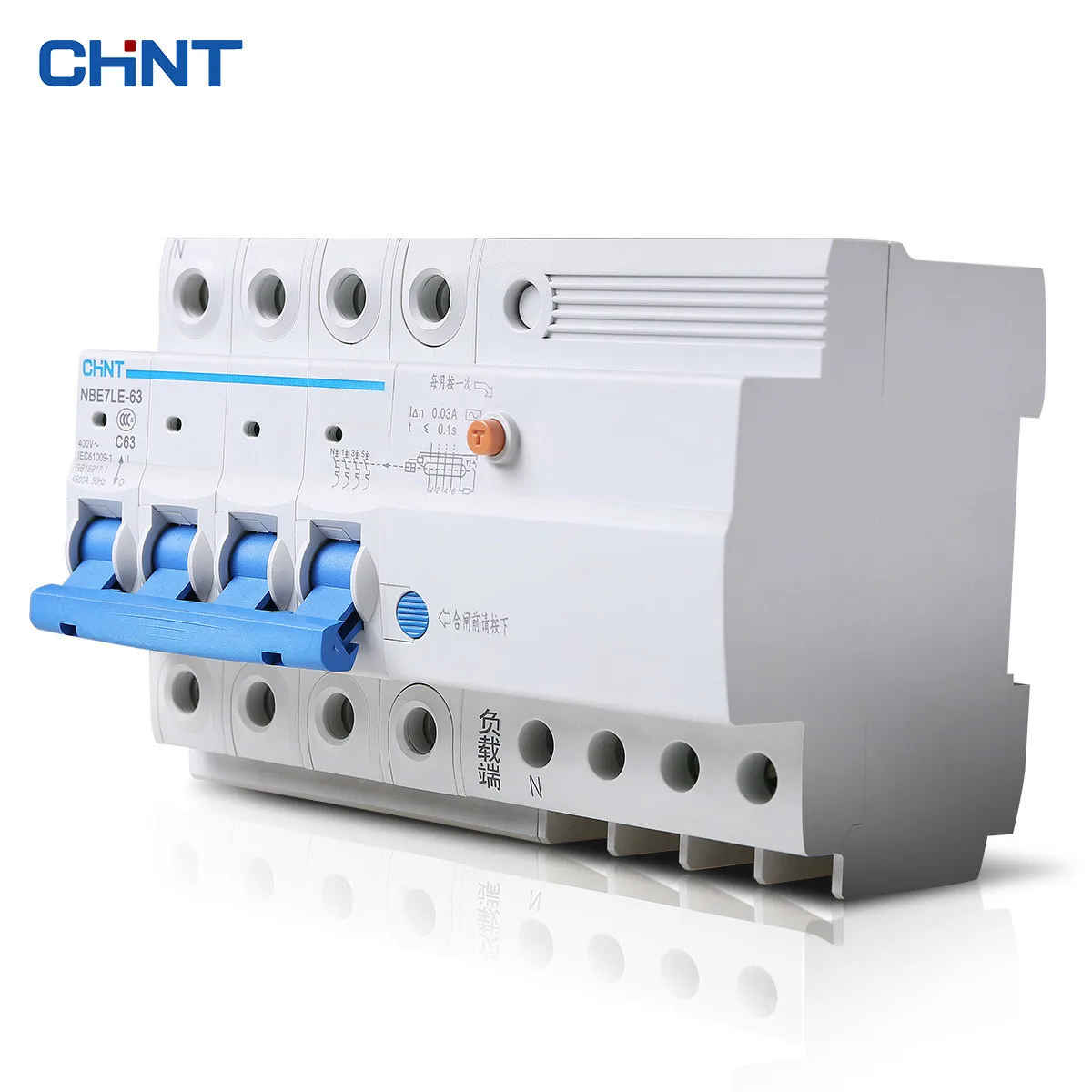 

CHNT 4P 63A Miniature Circuit Breaker Household Type C Air Switch Moulded Case Circuit Breaker