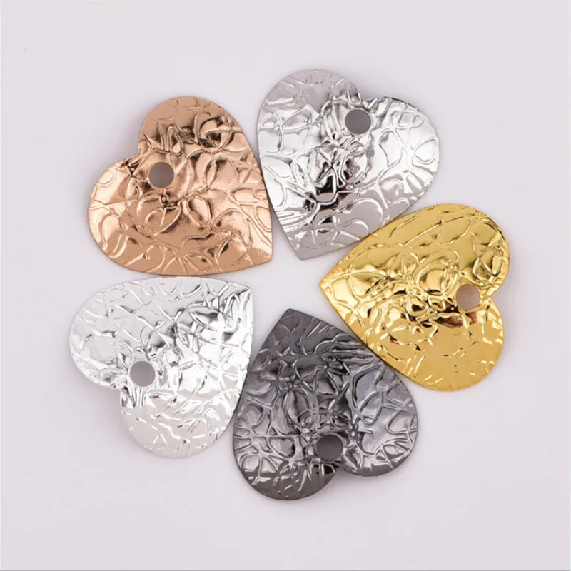 

10pcs/lot new creative diy silver gold black heart beads metal copper beads for jewelry making charms pendant bracelet necklace