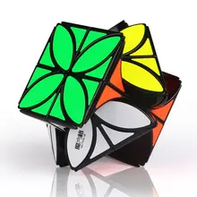 QiYi в виде четырехлистного клевера тисненый куб 3x3 волшебный куб, странная-shape форме, благодаря чему создается ощущение невесомости с 3x3x3 магический куб наклон Скорость Профессиональный Кубик Рубика от пазл детские игрушки подарок