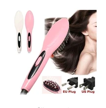 Hot Sell 2016Professional Hair Straightener Comb Brush LCD Display Electric Heating EU US UK AU Plugs