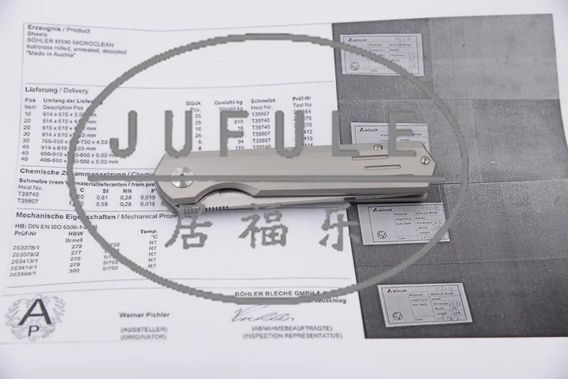 JUFULE сделано Qwaiken M390 титановый керамический шариковый подшипник Флиппер складной походный охотничий Карманный фруктовый EDC инструмент обеденный кухонный нож