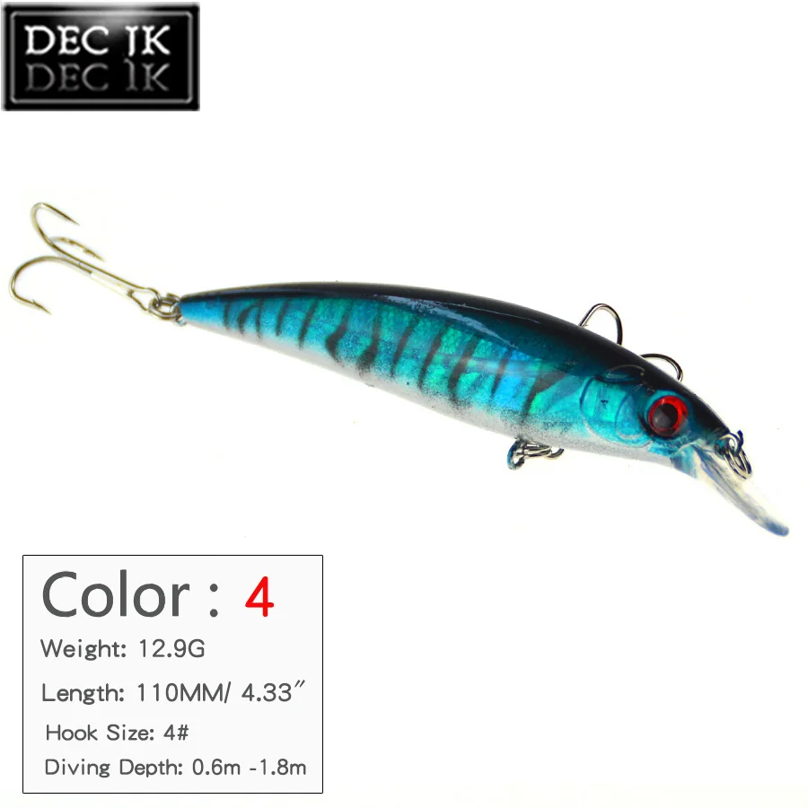 1PCS Crankbaits Minnow Suit For Plastic Hard Fishing Lure Fake Bait 3D Fish Eyes Tackle Artificial Saltwater Lures With Hooks (4)