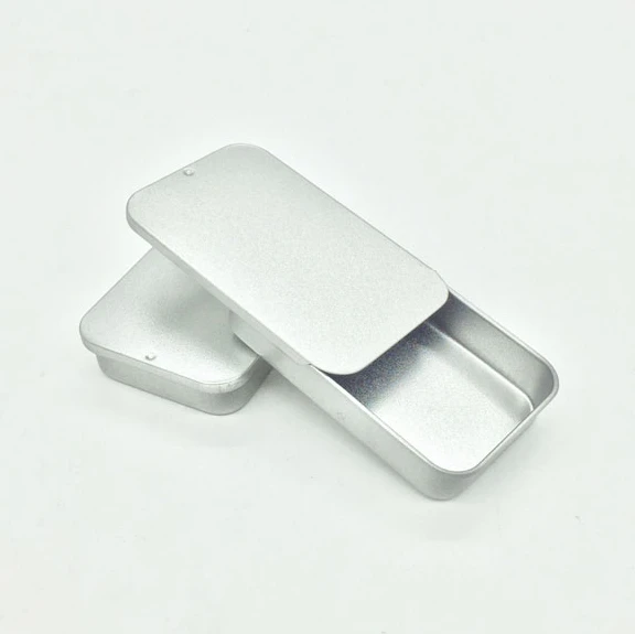 100pcs 80*50*15mm mini rectangle sliding tin box sliding lid muji plain