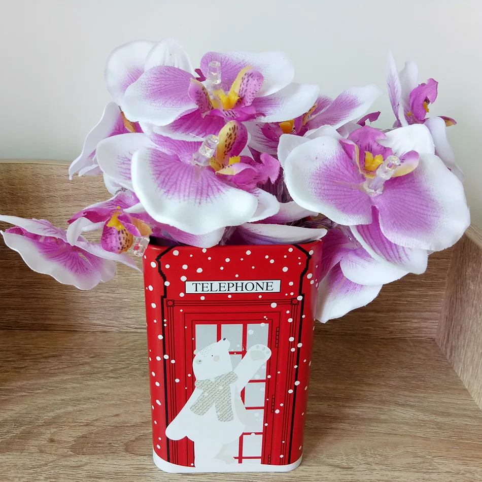 Handmade Orchid Flower LED String Lights, AA Battery floral holiday lighting, Vase flower arrangement,Party garland decoration Handmade Orchid Flower LED String Lights, AA Battery floral holiday lighting, Vase flower arrangement,Party garland decoration