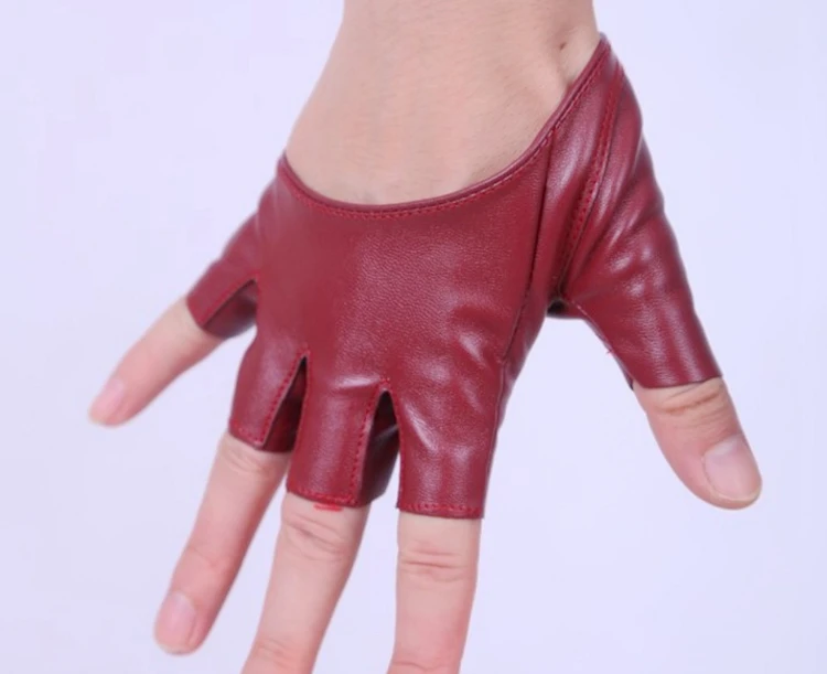 GTGLAD, дизайн, соблазнительные кожаные перчатки для женщин, половина ладони, половина пальцев, перчатки из искусственной кожи, Вечерние перчатки для шоу, черные, золотые, серебряные