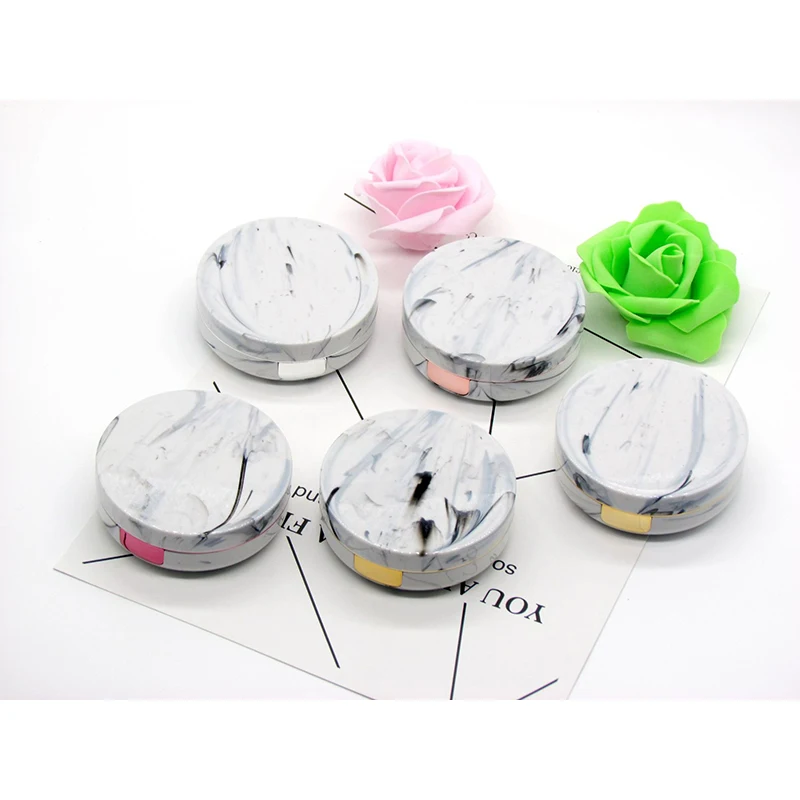 

Lens Container Marble surface mirror cover contact lens case Travel Container Holder Soaking contact lenses 8058-02