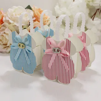 

Boy With Gorl Hand Bag Bib pants Design Baby Candy Box Baby Shower Birthday Baptism Candy bag