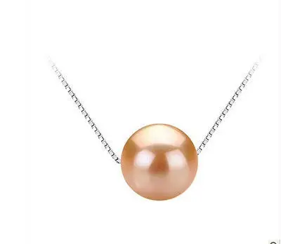 

Wholesale FREE SHIPPING PERFECT ROUND 11-12MM NATURAL SOUTH SEA GENUINE GOLD PINK PEARL NECKLACE PENDANT