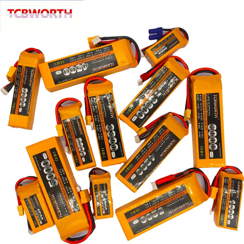 Billige 4S RC LiPo Batterie 4S 14,8 V 1100mAh 1300mAh 1500mAh 1800mAh 2200mAh 2600mAh 25C 40C 60C Für RC Flugzeug Hubschrauber Quadcopter 4S