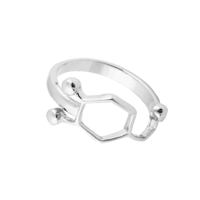 Новая мода дофамина молекулы кольцо Пособия по химии Jewelry нейромедиатора наука ювелирные изделия Кольца для Для женщин