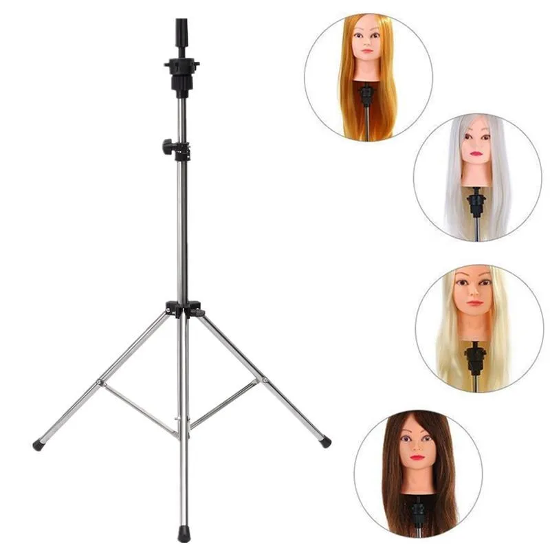 Adjustable Wig Head Stand Mannequin Tripod Hairdressing Training Holder Hairdressing Clamp Wig Head Holder Salon Tools Hot