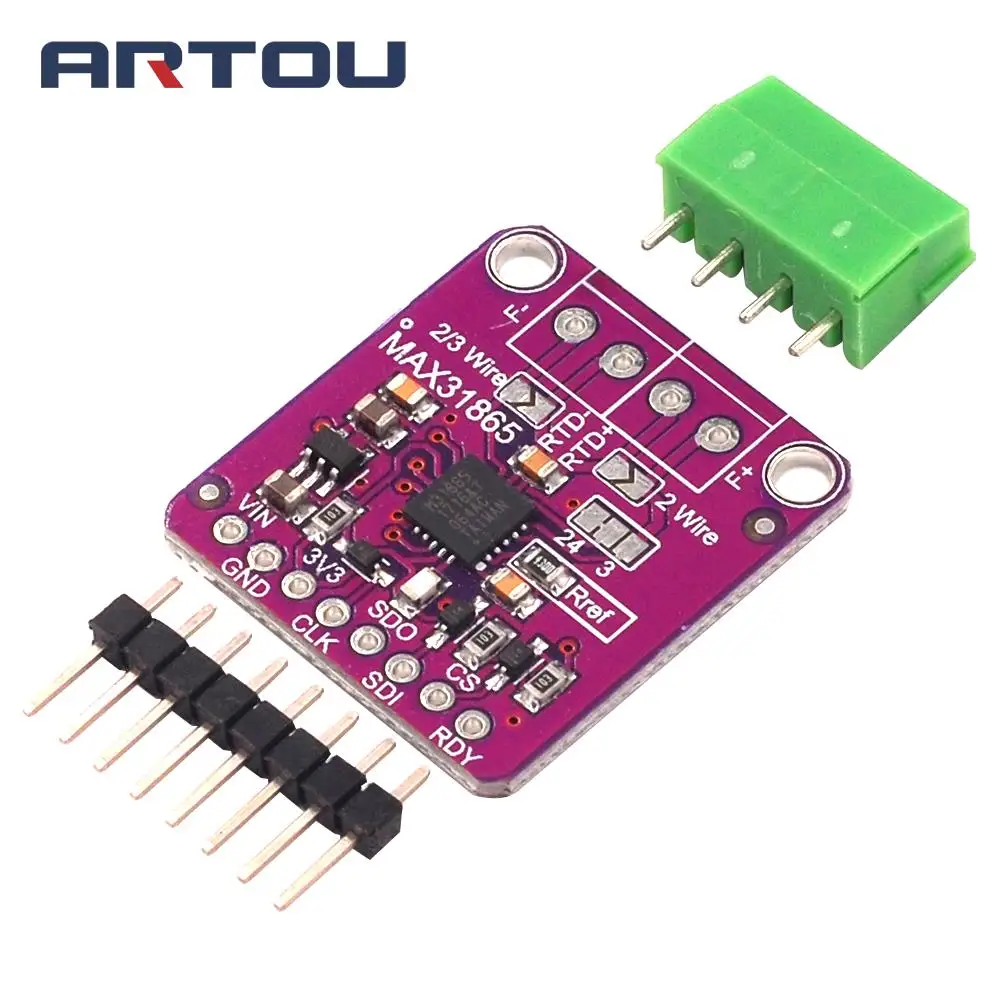 

MAX31865 RTD Platinum Resistance Temperature Detector Module PT100 to PT1000
