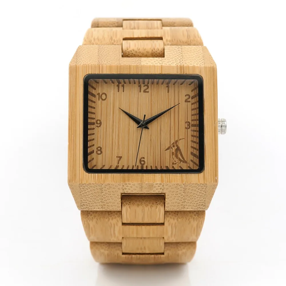 BOBO BIRD L22 Square Wood Wristwatch Mens Watches Top Luxury Brand Rectangle Design And Wooden Band Watch Fashion Montre Homm