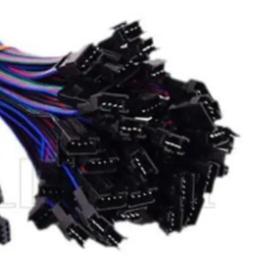 

200pcs 4pin JST male led connector Red, black, green, blue wire with 600mm pigtail