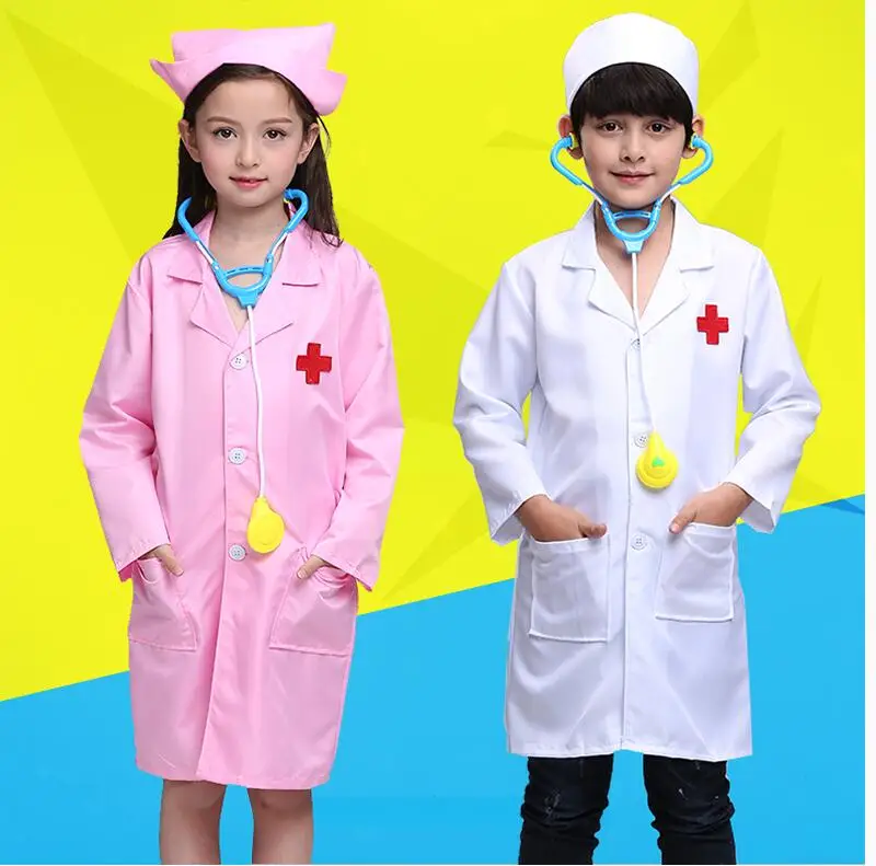 Child White Doctor Halloween Costume Girl Nurse Costume Kindergarten