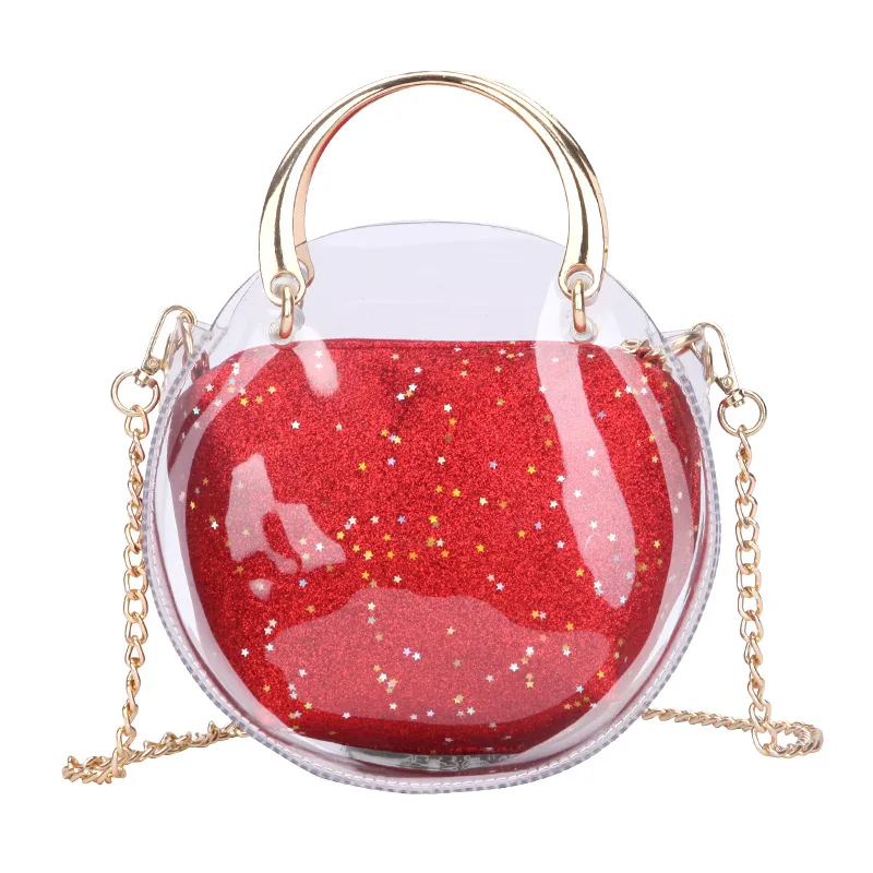 

Ougger Mini Teen Girl Crossbody Bag Shoulder Bags Korean Style Red PVC Composite Bag with Sequin for Evening Party