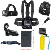 Set For Gopro hero 5 Accessories Floating Grid For Xiaomi Yi 4K SJCAM SJ4000 Strap For