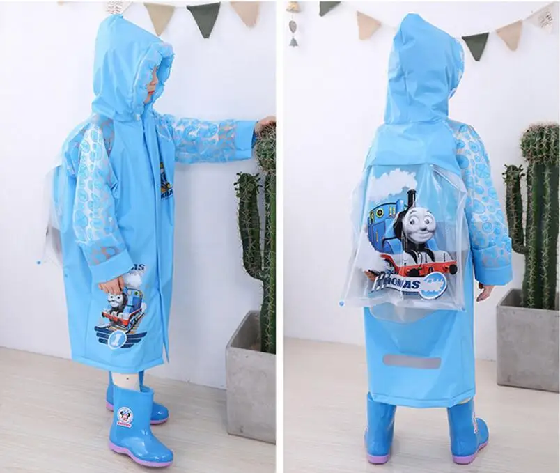 3.Raincoat for Children Cartoon Kids Girls boys rainproof Rain Coat Waterproof Poncho Rainwear Waterproof Rainsuit Raincoat Barbie Thomas