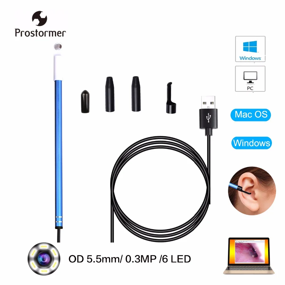 

Antscope 5.5mm HD Visual Ear Cleaning Spoon USB Endoscope Personal Health Care Camera USB PC Window Mos Otoscope Ear Endoscope19