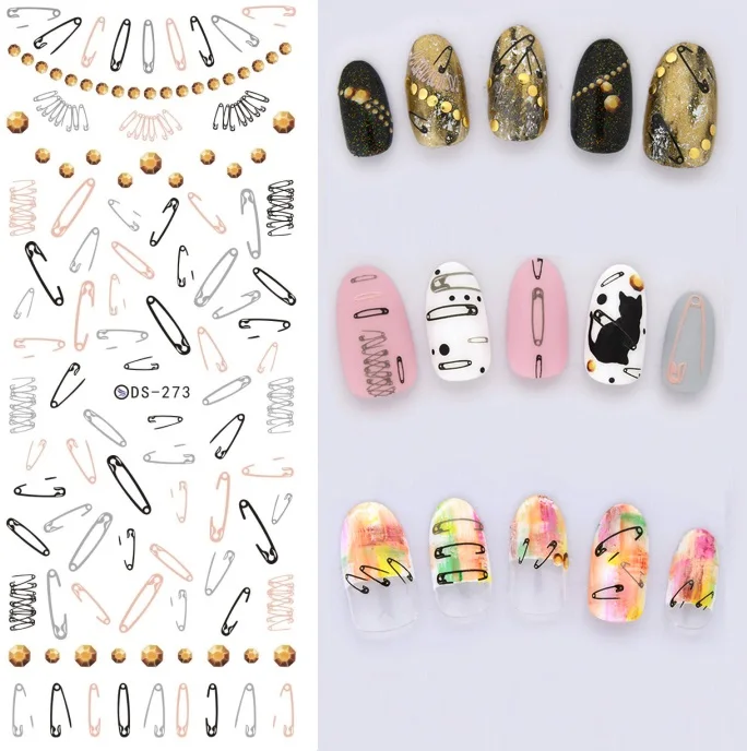 

DS273 2016 New Arrival Fashion Water Transfer Nails Art Sticker Paper Clips Harajuku Nail Wraps Sticker Fingernails Decals