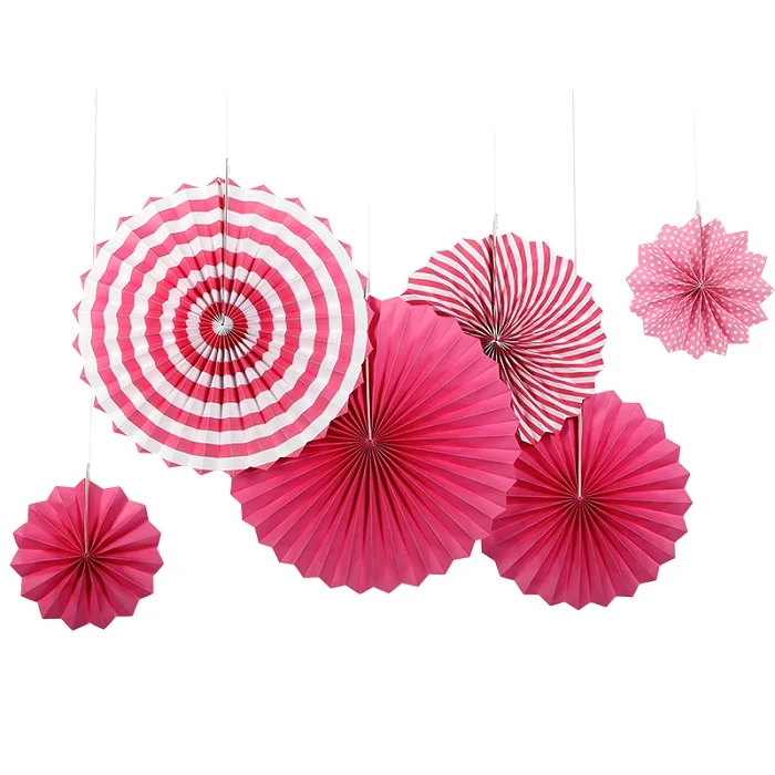 New Orange Set Paper Crafts Home Hanging Decoration Party Birthday Wedding Baby Shower Sunshine Bright Color Paper Fan - Цвет: style 15