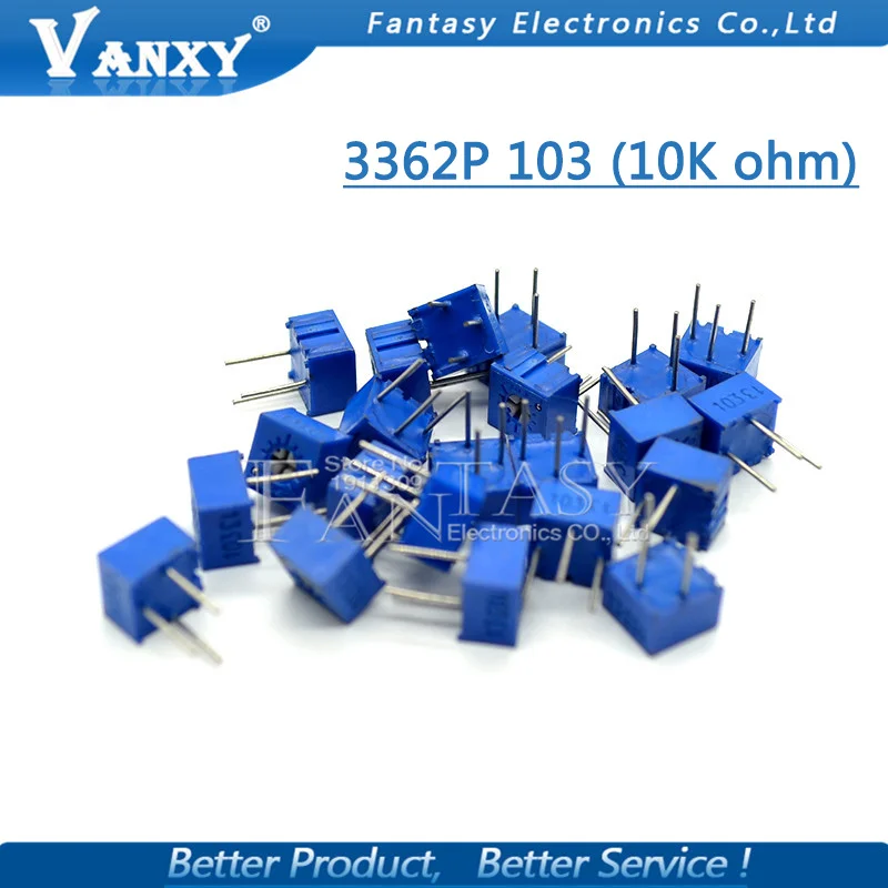 10 шт. 3362P-1-103LF 3362 P 10K ohm 3362P-1-103 3362P-103 3362 P103 103 Подстроечный резистор подстроечный потенциометр переменный резистор
