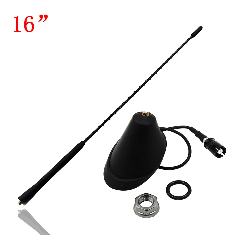 16" Antenna Aerial Radio Roof Mast Whip + Antenna Base For VW Jetta