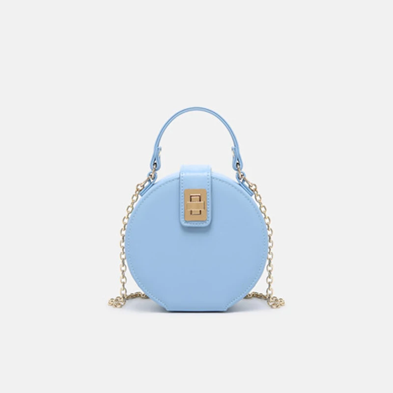 

Fashion Chain Small Round Bags Women Handbags Chic Pu Box Evening Bag Casual Shoulder Messenger Bags Mini Crossbody Bags New