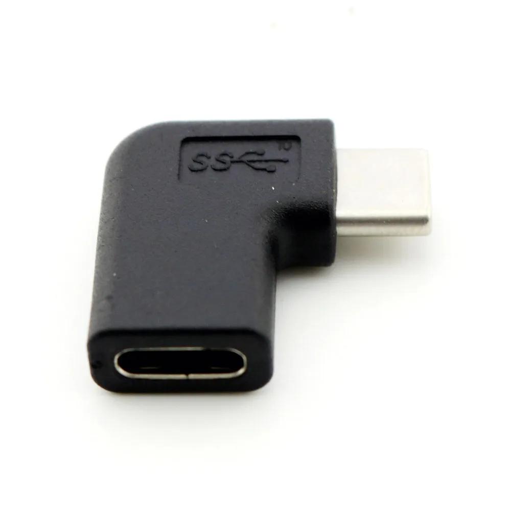 20x USB 3,1 type C Мужской к type C Женский Джек 90 градусов под прямым углом Зарядка Синхронизация данных Мужской к женскому адаптеру черный