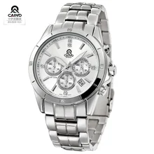 CAINO Fashion Full Steel Sports Quartz Watch For Man Military Chronograph Wrist Watches Men Army Business