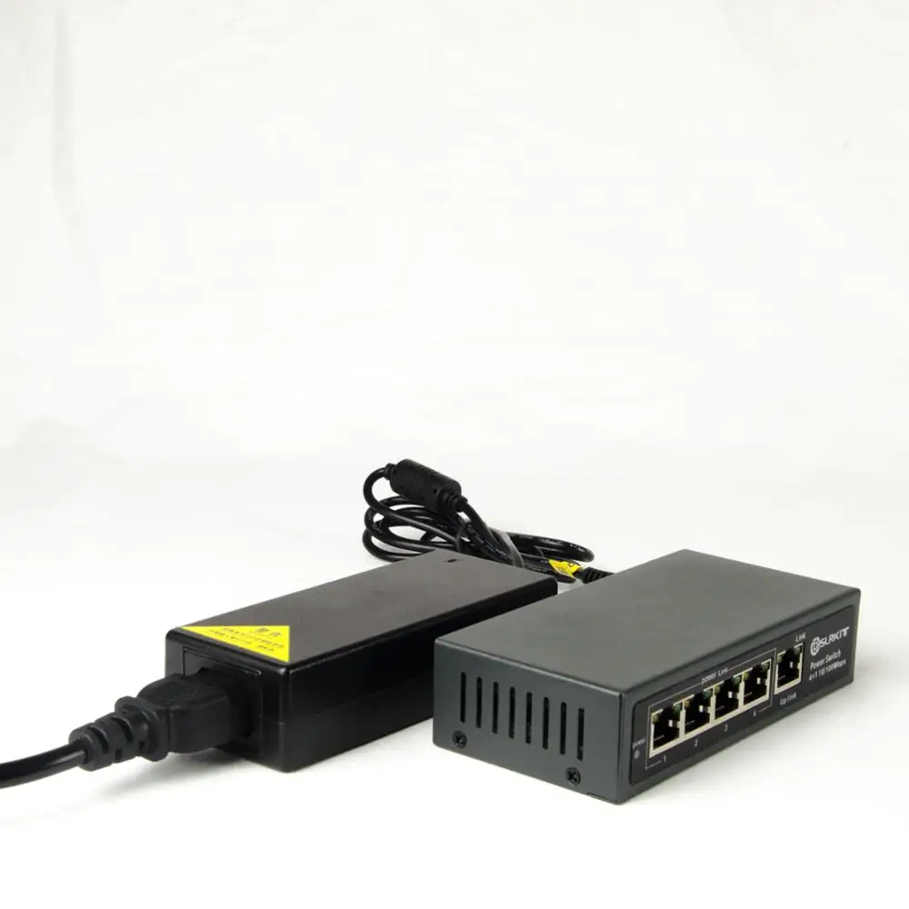 DSLRKIT 78 ватт 5 порт 4 PoE коммутатор 802.3af 802.3at питание по Ethernet PSE14AT