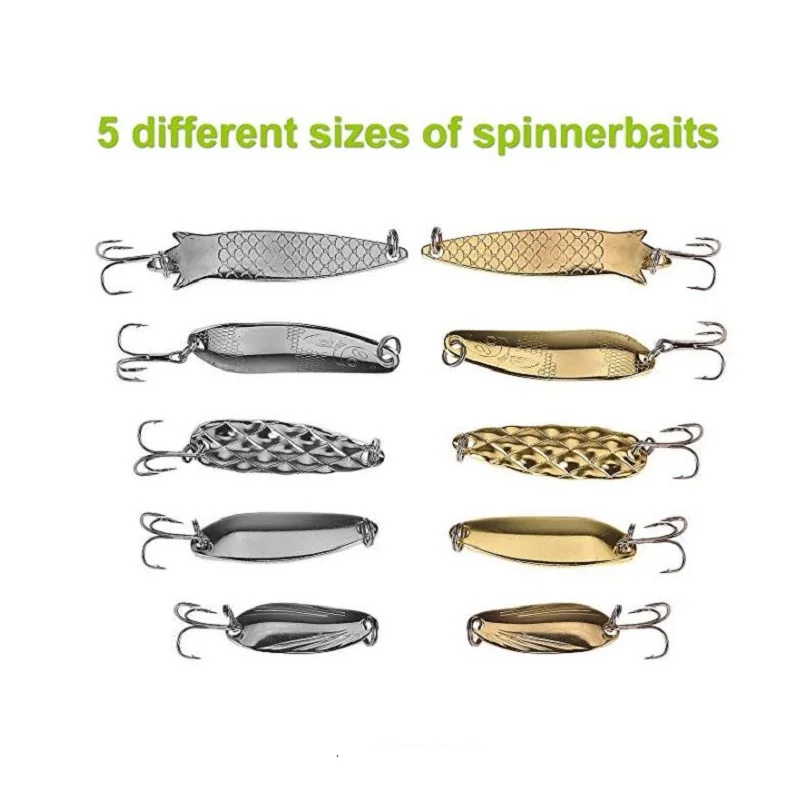 102PC Fishing Baits tool Including Crankbaits, Spinnerbaits, Plastic Worms, Jigs, Tackle Box and More Fishing Gear Lures Kit Set