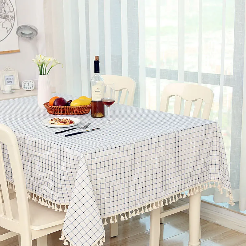  Dot Plaid Table Cloth Dinner Rectangular Antiderapant Tablecloth Home Kitchen Tischdecke Decor Stri