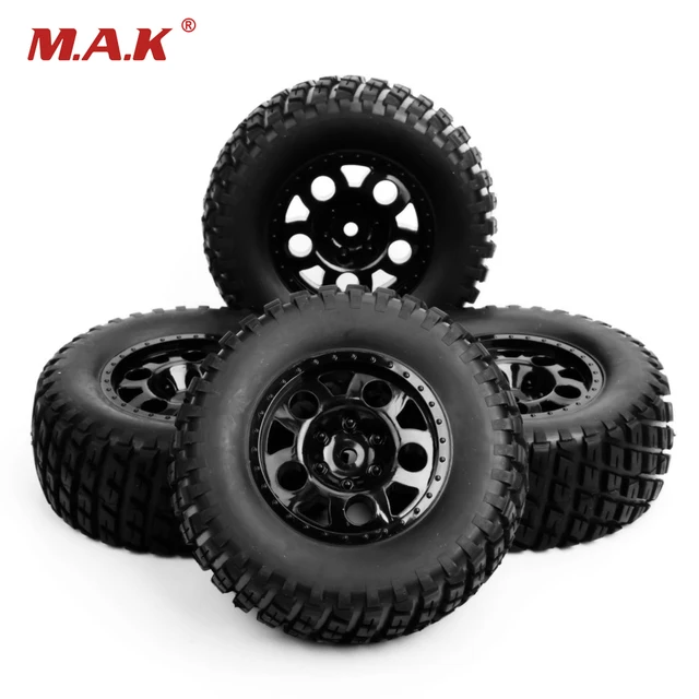Special Offers 1/10 Scale RC Short Course Truck Tire & Wheel For TRAXXAS SlASH Car Model 4pc Set Accessory