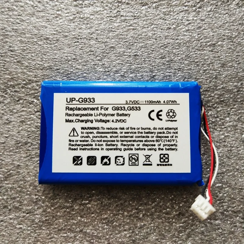 LOGITECH G933 Artemis Spectrum G533 Headset Earphone Li-Polymer Rechargeable 3.7V Battery Replacement (533-000132) image 2