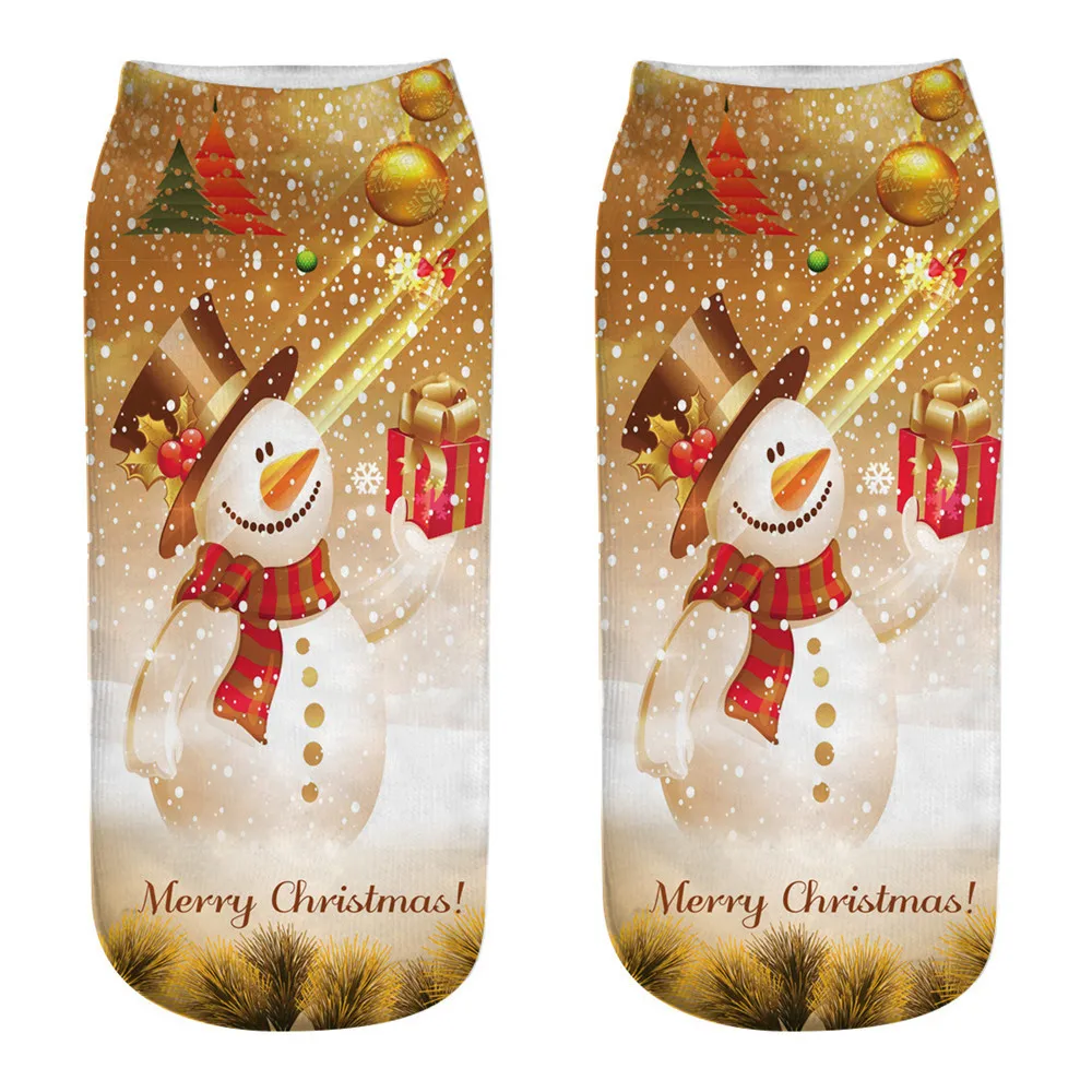 1 пара зимних женских носков теплые рождественские носки до середины икры удобные мягкие носки с оленем и снежинками Прямая поставка Z0307 - Цвет: K