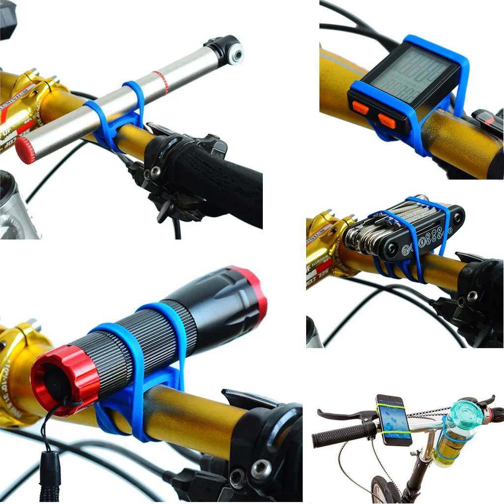 dolity High Elastic Bike Silicone Band Bicycle Flashlight Strap Cycling Accessories for Holding Lights in Different Positions