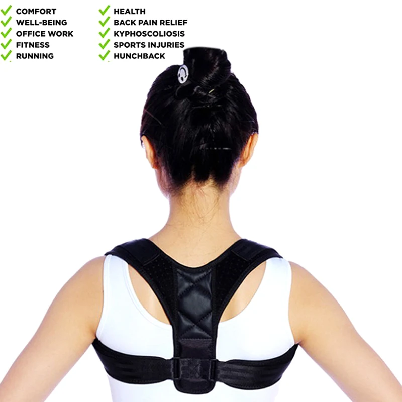 

Back Care Posture Corrector Adjustable Clavicle Brace Shoulder Support Strap Improve Sit Walk Prevent Slouching for Women Men